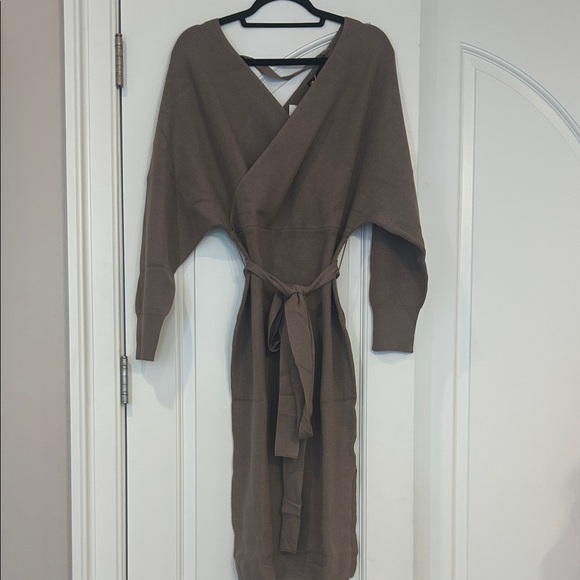 Cappuccino Wrap Sweater Dress - Picture 4 of 7